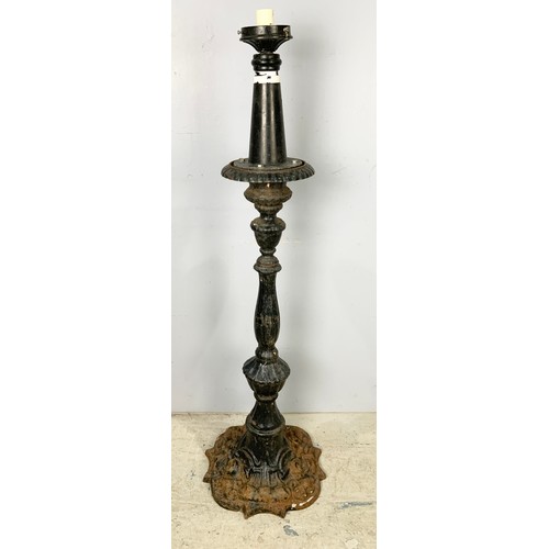 487 - CAST IRON  GARDEN LAMP  BASE 135cm TALL