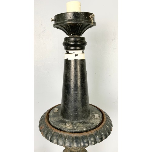 487 - CAST IRON  GARDEN LAMP  BASE 135cm TALL