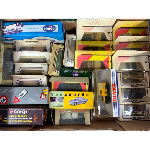 108 - TWO TRAYS OF DAYS GONE, YORKSHIRE TEA, LLEDO, FINA,  SHELL SPORTS CLASSICS, VANGUARD, CORGI AEC REGA... 