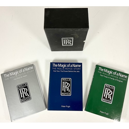 21 - BOXED SET OF BOOKS THE ROLLS ROYCE STORY 3 VOLUMES AUTHOR PETER PUGH