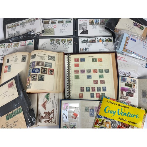 482 - STAMP INTEREST, VARIOUS PACKS OF FIRST DAY COVERS, FDC’S, AND SMALL STOCK BOOK, A GOOD SORTERS PROJE... 