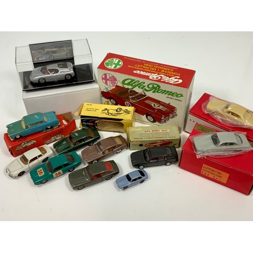 125 - DIE CAST MODEL COLLECTION, ALFA ROMEO INTEREST, RUSSIAN OR SIMILAR MADE MODELKPYROSOP, SOLIDO, POLYT... 