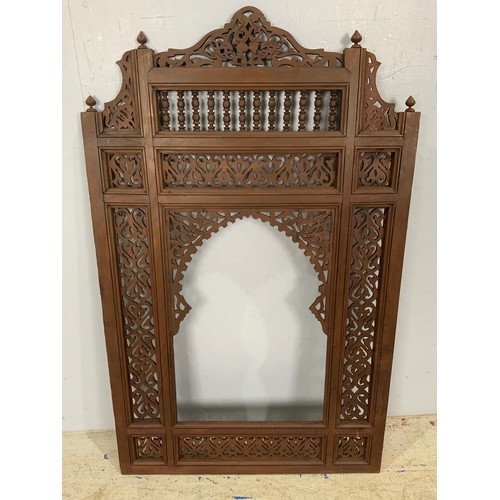 41 - LARGE ORNATE PIERCED WOODEN FRAME, APPROX. 66 X 108 cm