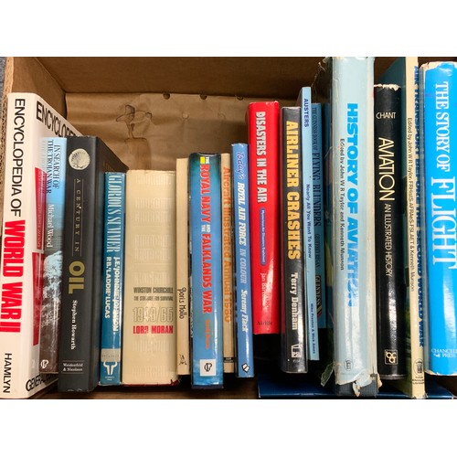 93 - TWO BOXES OF AVIATION & NAVAL BOOKS