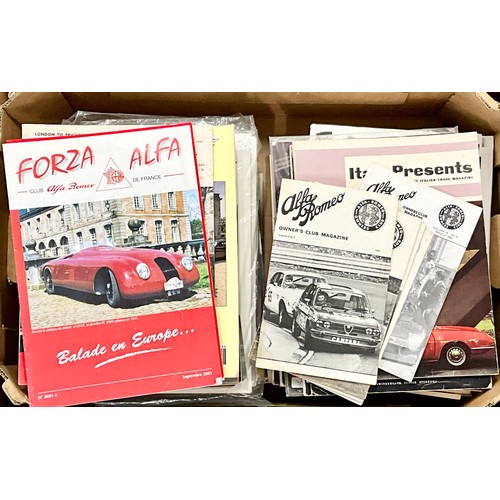 78 - QTY. MOTORING RELATED PUBLICATIONS, MANY WITH ALFA ROMEO INTEREST INC. OWNERS CLUB MAGAZINES