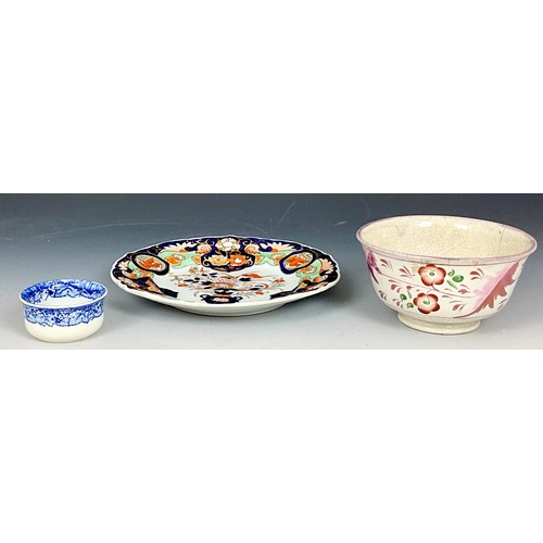 153 - LUSTRE BOWL AND MASONS PLATES