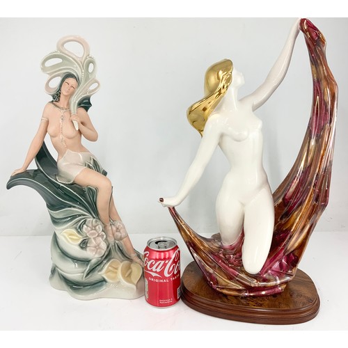 150 - MISC. FIGURINES INCLUDING ART DECO FIGURE AND OTHERS TALLEST 51cm