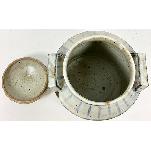 158 - LARGE GLAZED HANDLED URN AND 2 BOWLS WITH SIMILAR FINISH