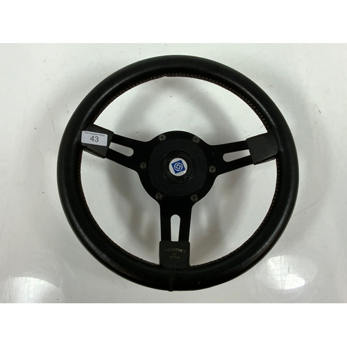 43 - BRITISH LEYLAND CAR STEERING WHEEL, POSSIBLY FOR A MINI