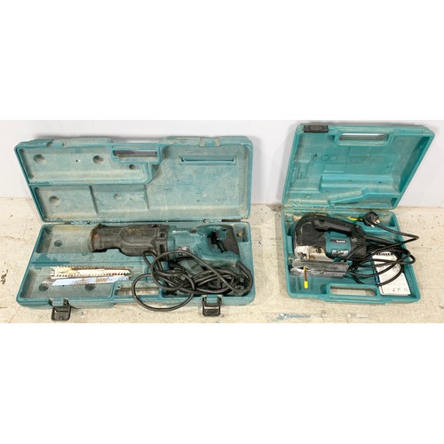 480 - CASED MAKITA JR3060T SAW WITH A CASED MAKITA 4340FCT JIGSAW