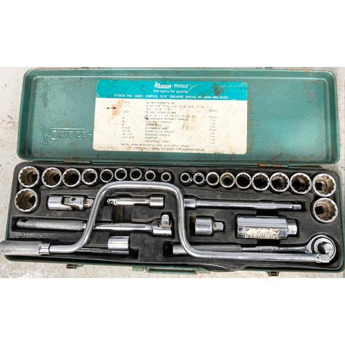 488 - 2 KAMASA TOOL BOXES WITH SOCKETS ETC & LASER TAP & DIE SET