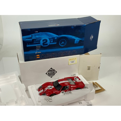 183 - EXOTO, BOXED 1”18 SCALE DIE CAST FORD RACING 100, MODEL 18045 FORD GT #3 RED MKII ‘66 LE MANS