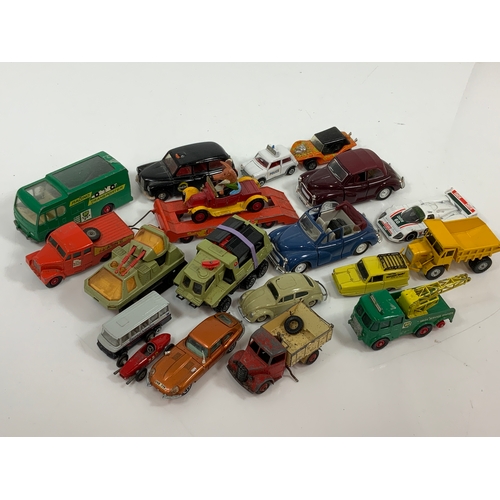 155 - SMALL COLLECTION OF U/B CORGI & MATCHBOX TOYS, INC K SERIES, BASIL BRUSH TYPE, LAING ETC