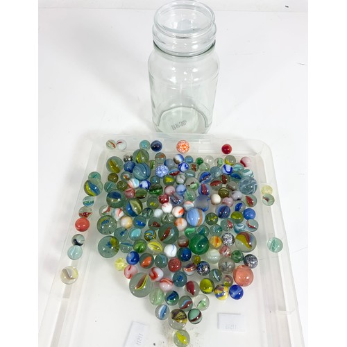 374 - JAR OF MARBLES