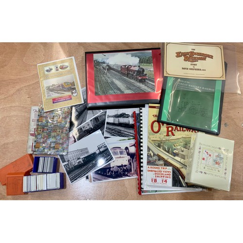 216 - RAILWAY INTEREST, 2 ARGO STEAM RECORDS, POSTCARDS, VIRGIN TRAINS CLASS 221 MANUAL, CHESTER STATION, ... 