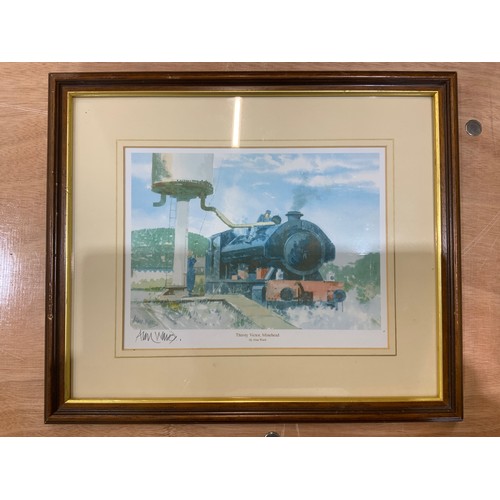 213 - COLLECTION OF ASSORTED RAILWAY PRINTS & PICTURES, AN ALAN WARD PRINT 'THIRSTY VICTOR', MINEHEAD, PLU... 