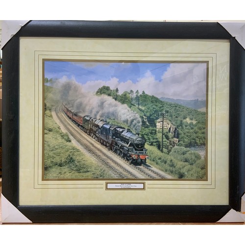 213 - COLLECTION OF ASSORTED RAILWAY PRINTS & PICTURES, AN ALAN WARD PRINT 'THIRSTY VICTOR', MINEHEAD, PLU... 