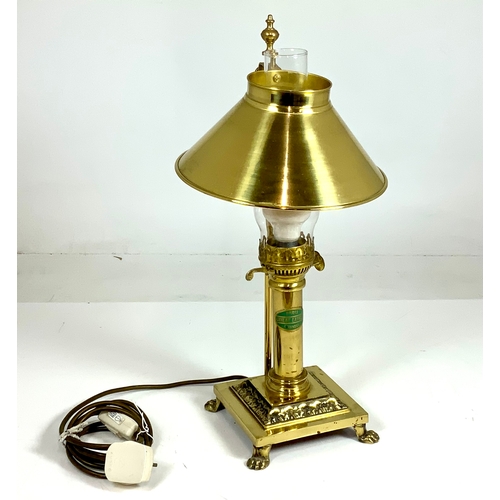 243 - REPRO VSOE ORIENT EXPRESS BRASS TABLE LAMP, APPROX 50 CM TALL