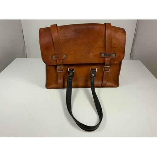 249 - 2 HEAVY LEATHER RAILWAY SATCHELS  / HOLDALLS