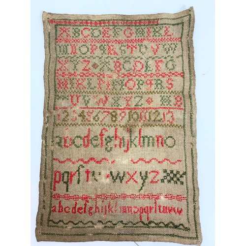 69 - 3 EMBROIDERED SAMPLERS TWO DATED 1862 LARGEST 31cm x  21cm