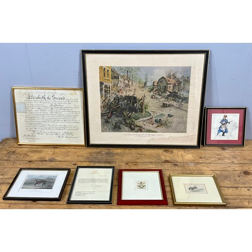 77 - MILITARY AND SPORTING PRINTS INC. TERENCE CUNEO AND FRAMED ROYAL ‘LETTERS’