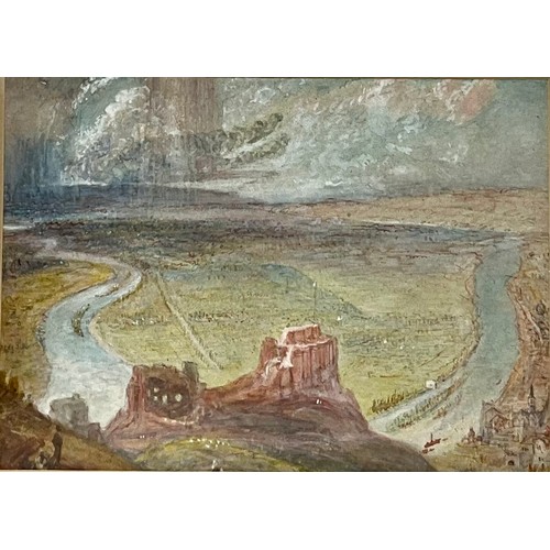 30 - CHATEAU GAILLARD FROM THE EAST WATERCOLOUR IN THE MANNER OF JOSEPH MALLORD WILLIAM TURNER