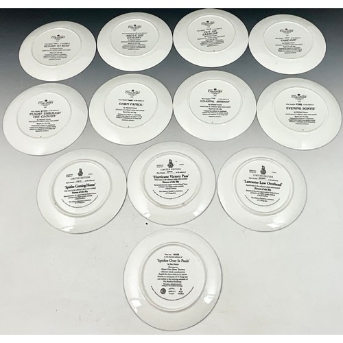 208 - QUANTITY OF LTD EDITION COALPORT ‘REACH OF THE SKY’ COLLECTORS PLATES PLUS 3 SIMILAR DOULTON ‘HEROES... 