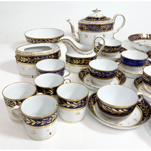 200 - 19TH CENTURY BLUE AND GILT TEA SET