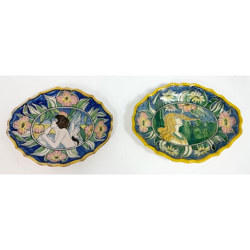 158 - 2 DISHES DECORATED WITH FIGURES, 1 AF