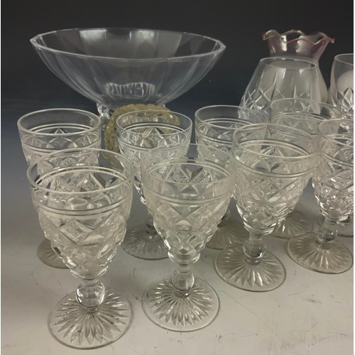 245 - MISC. GLASSWARE INC. STUART CRYSTAL, GLASS LAMPSHADES ETC.