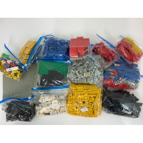 71 - LARGE SECTIONAL STOCK CONTAINER OF LEGO RELATING TO VARIOUS KITS, 12 MODEL CATALOGUES AS SHOWN, WELL... 