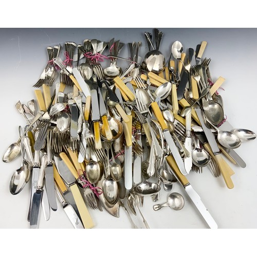 295 - VERY LARGE QUANTITY OF MIXED SILVER PLATED FLATWARE INC JAMES DIXON  ETC