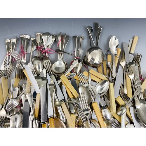 295 - VERY LARGE QUANTITY OF MIXED SILVER PLATED FLATWARE INC JAMES DIXON  ETC