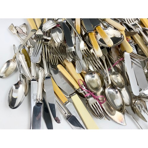 295 - VERY LARGE QUANTITY OF MIXED SILVER PLATED FLATWARE INC JAMES DIXON  ETC