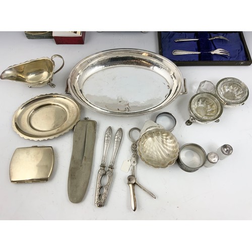 296 - QUANTITY OF MIXED PLATED WARE INC CASED FLATWARE , GOBLETS ETC