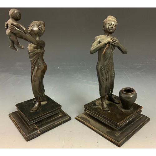 332 - PAIR OF BRONZE FIGURES