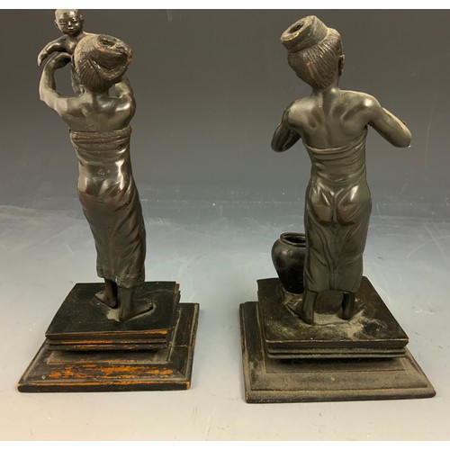 332 - PAIR OF BRONZE FIGURES