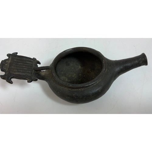 331 - PRIMITIVE BRONZE VESSEL 21cm LONG