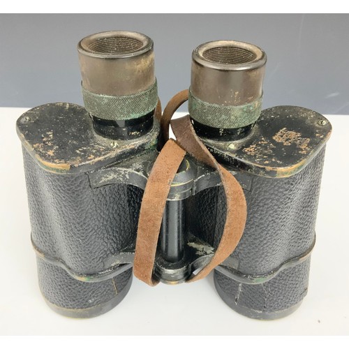 380 - PAIR OF VINTAGE BINOCULARS WITH LEATHER CASE