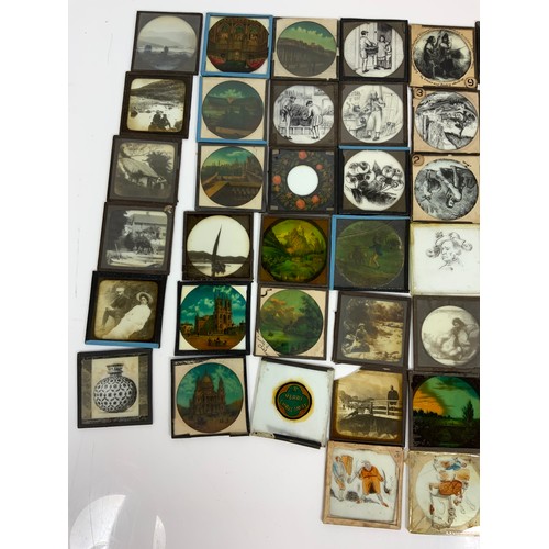 390 - QUANTITY OF MAGIC LANTERN SLIDES INC PLACES , ANIMALS ETC