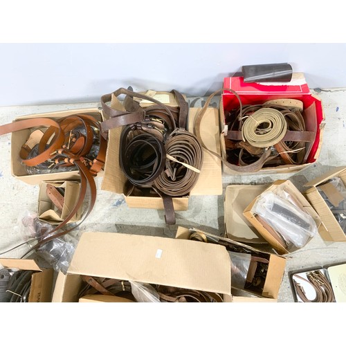 435 - LARGE QUANTITY MISCELLANEOUS LEATHER  BELTS, STRAPS ETC