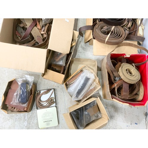 435 - LARGE QUANTITY MISCELLANEOUS LEATHER  BELTS, STRAPS ETC