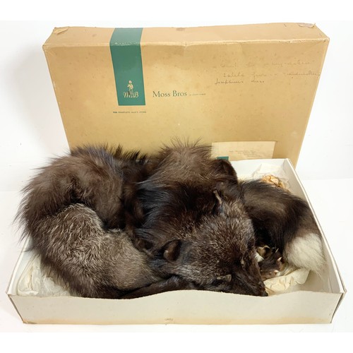 468 - VINTAGE FUR STOLES IN LAUDRY BOXES INC  MOSS BROSS. , DEBENHAMS & FREEBODY