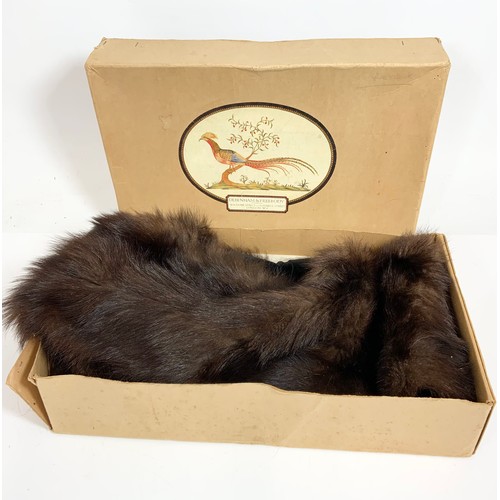 468 - VINTAGE FUR STOLES IN LAUDRY BOXES INC  MOSS BROSS. , DEBENHAMS & FREEBODY