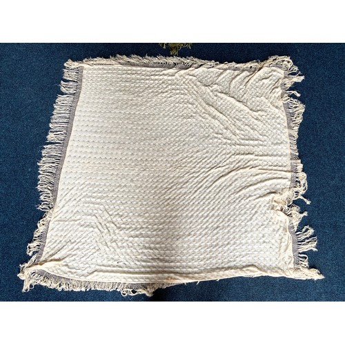 472 - MOHAIR SHAWL AND ONE OTHER CREAM COLOURED SHAWL