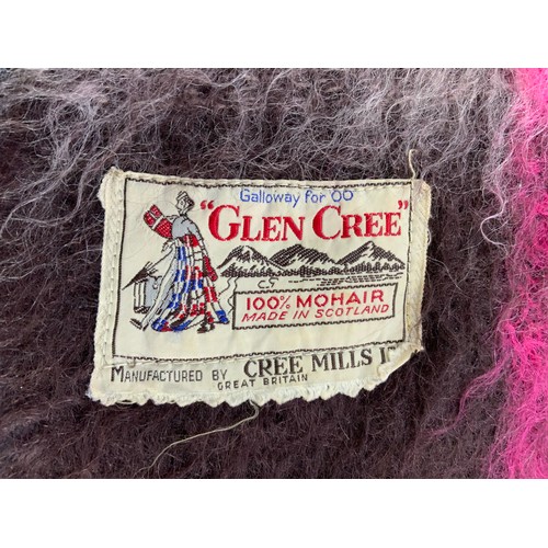 477 - VINTAGE GLEN  CREE MOHAIR BLANKET 188cm x 122cm