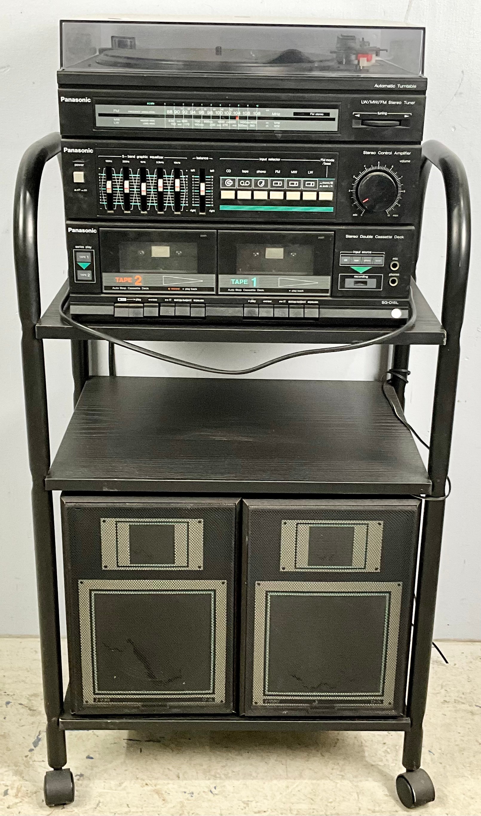 1980’S PANASONIC SG-D15L STEREO MUSIC SYSTEM, COMBINED