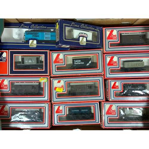 349 - LIMA, TRAY OF 12 BOXED FREIGHT WAGONS