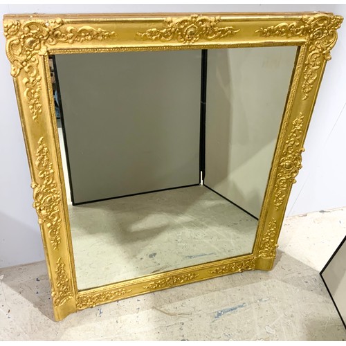 86 - LARGE MIRROR IN DECORATIVE GILT FRAME  ( FRAME 114cm x 98cm )