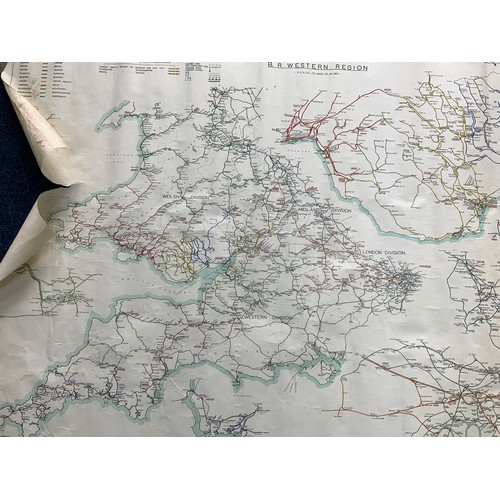 255 - LONDON, MIDLAND AND SCOTTISH RAILWAY 1-1939 CANVAS BACKED MAP & A BR WESTERN REGION CIVIL ENGINEERS ... 